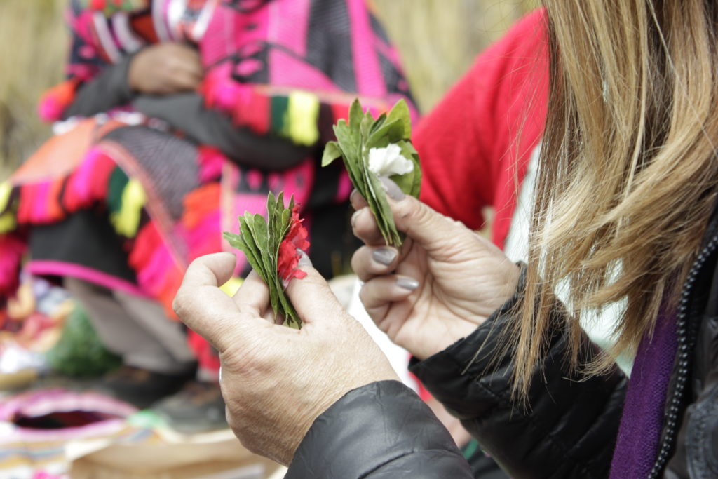 despacho andino - kintu Rojo a la pachamama y kintu blanco a los Apus